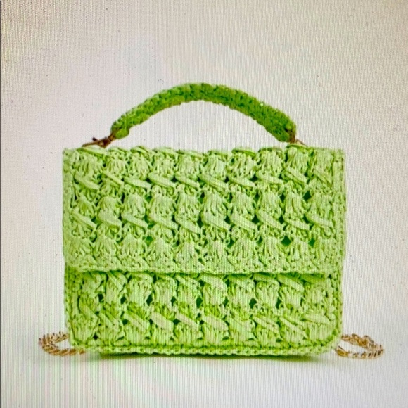 Straw Apple Green Crossbody Bag NWT - Picture 2 of 5